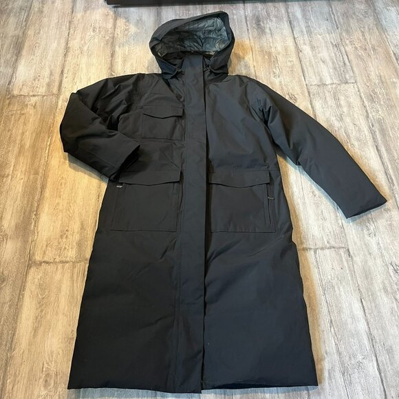 NWT! Nau W's Copenhagen Down Trench Parka Coat, Black (Caviar), Large - Picture 1 of 16